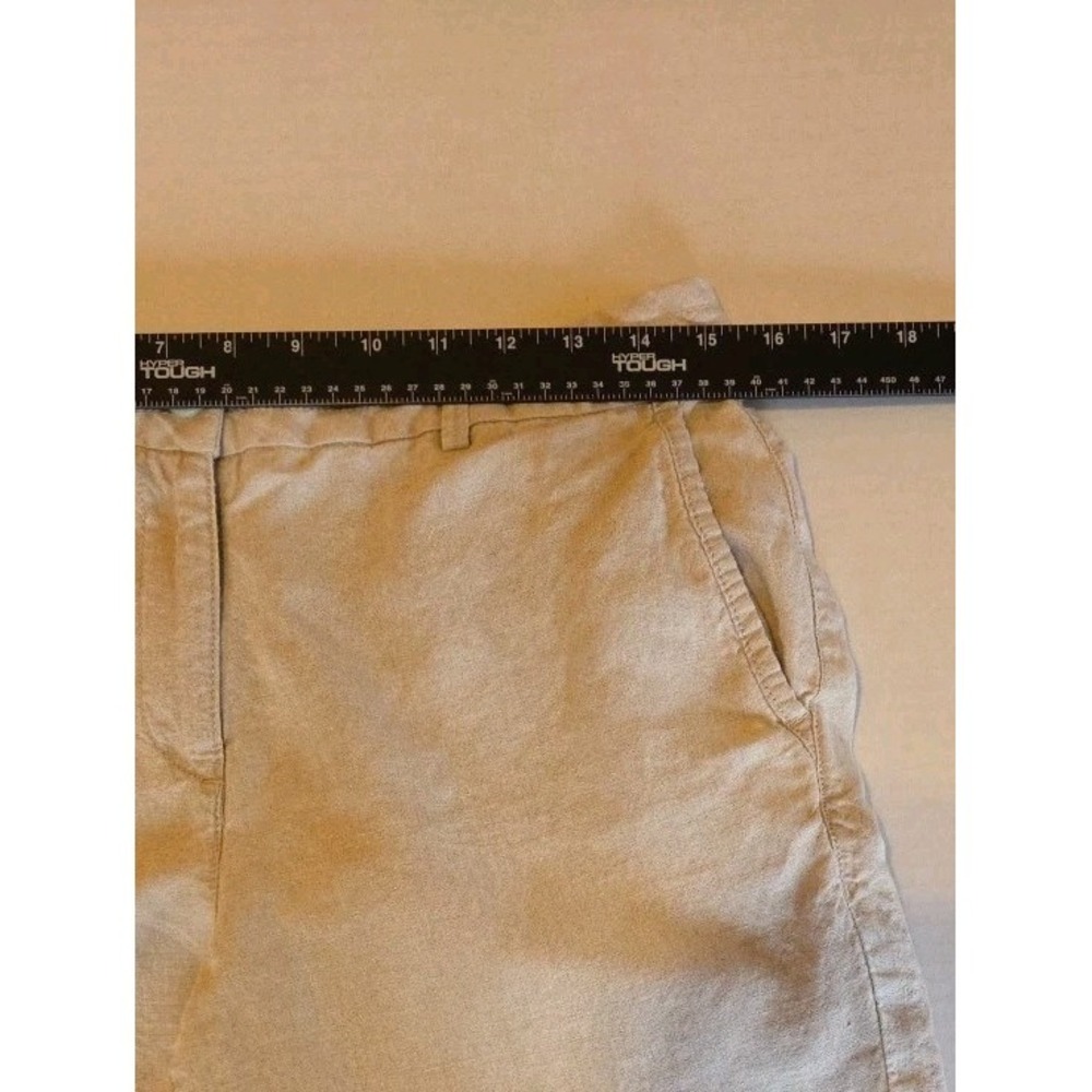 LL Bean Womens Khaki Linen Cropped Pants Size 10P Coastal Scandi Minimal Neutral - Picture 6 of 11
